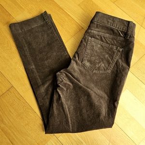 St John Bay Womens Brown Corduroy Pants Straight Leg Soft Comfort Size 6
